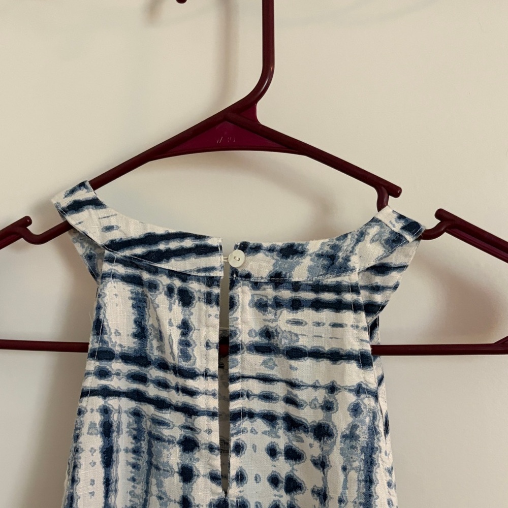 Cynthia Rowley 100% Linen Blue Tie Dye Halter Dress Size S - Picture 8 of 9